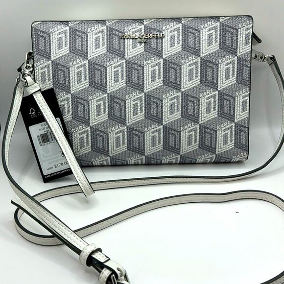 Karl Lagerfeld Gray Adele wristlet crossbody Bag ✨ - Picture 2 of 5